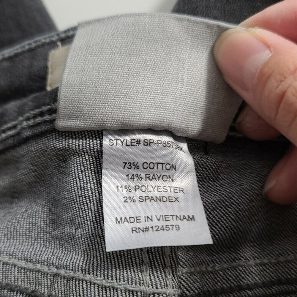Sneak Peek Jeans Womens Size 5 Faded Black Whisker Wash Skinny Distressed Casual - Picture 5 of 12